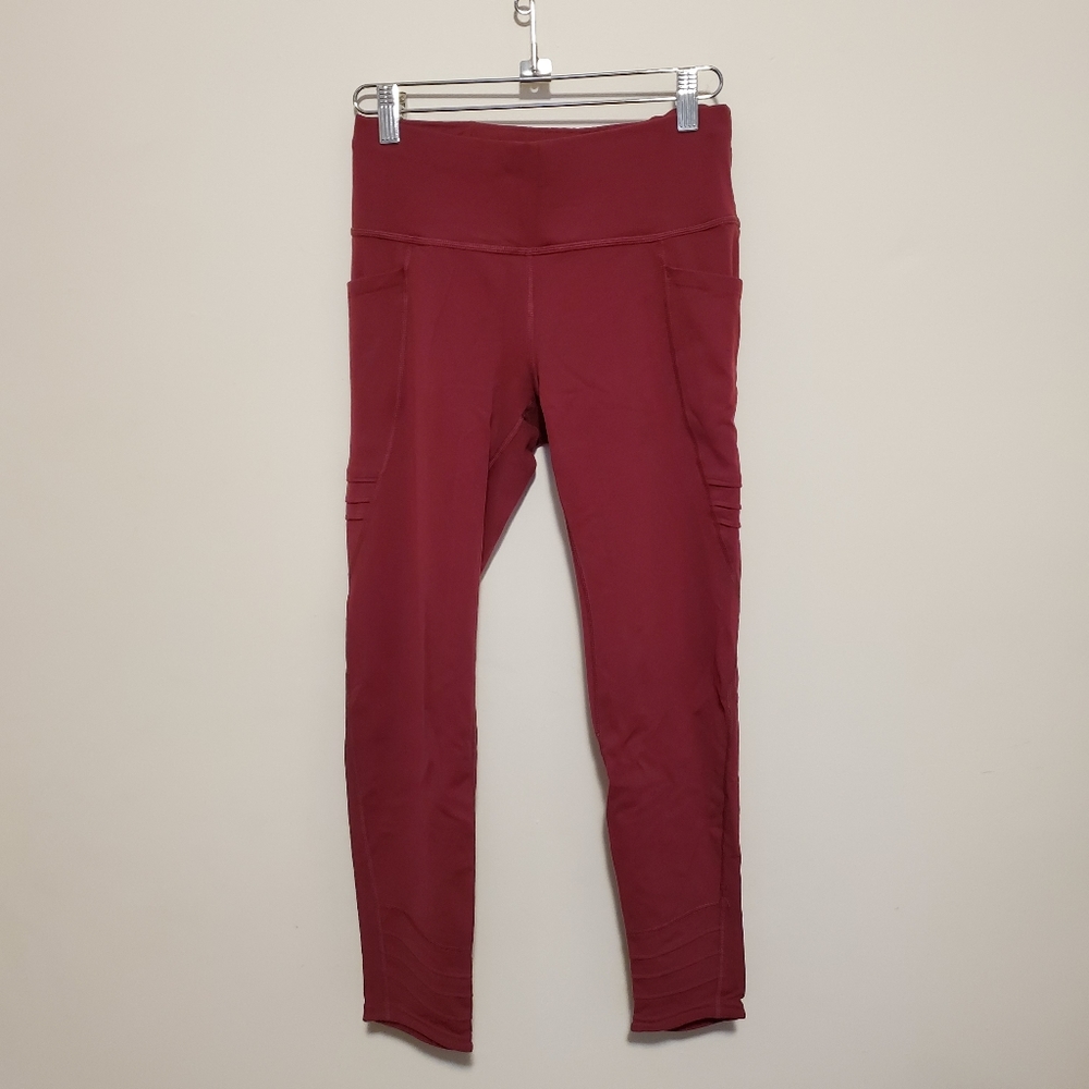 Oiselle Triple Threat running tights - crimson